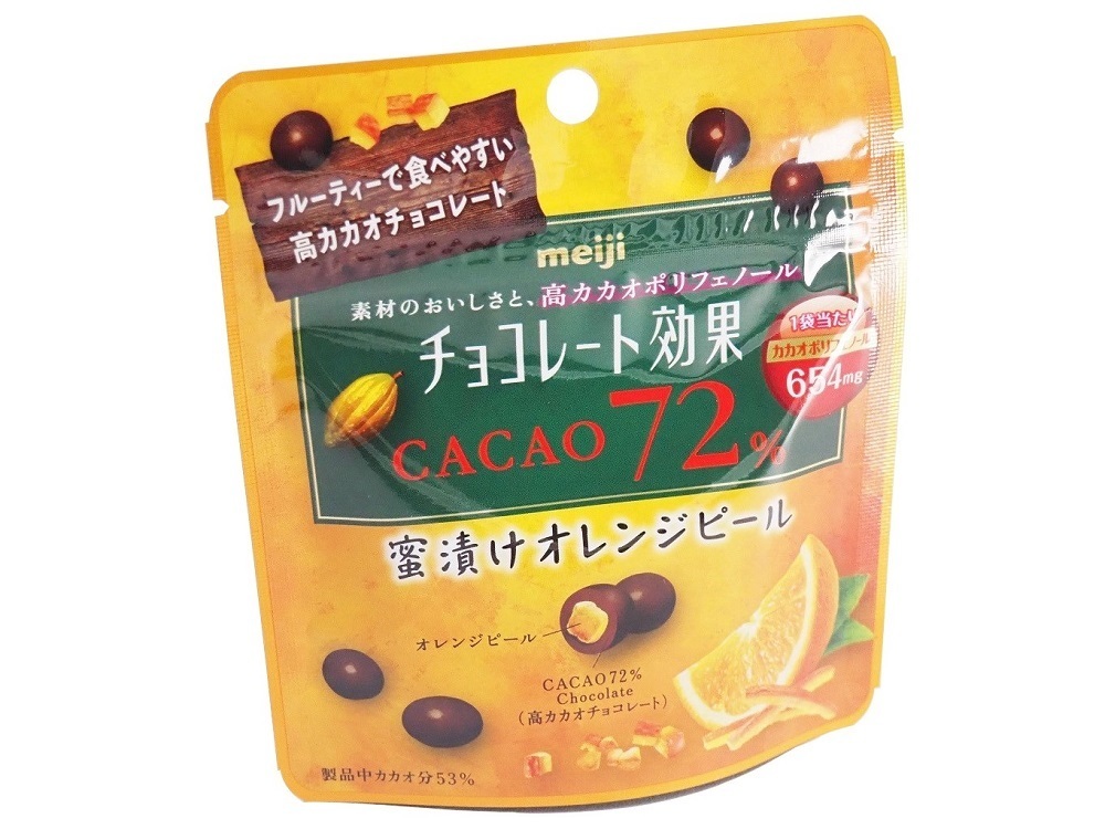 明治 チョコレート効果カカオ７２％蜜漬けオレンジピールパウチ 34g×10袋